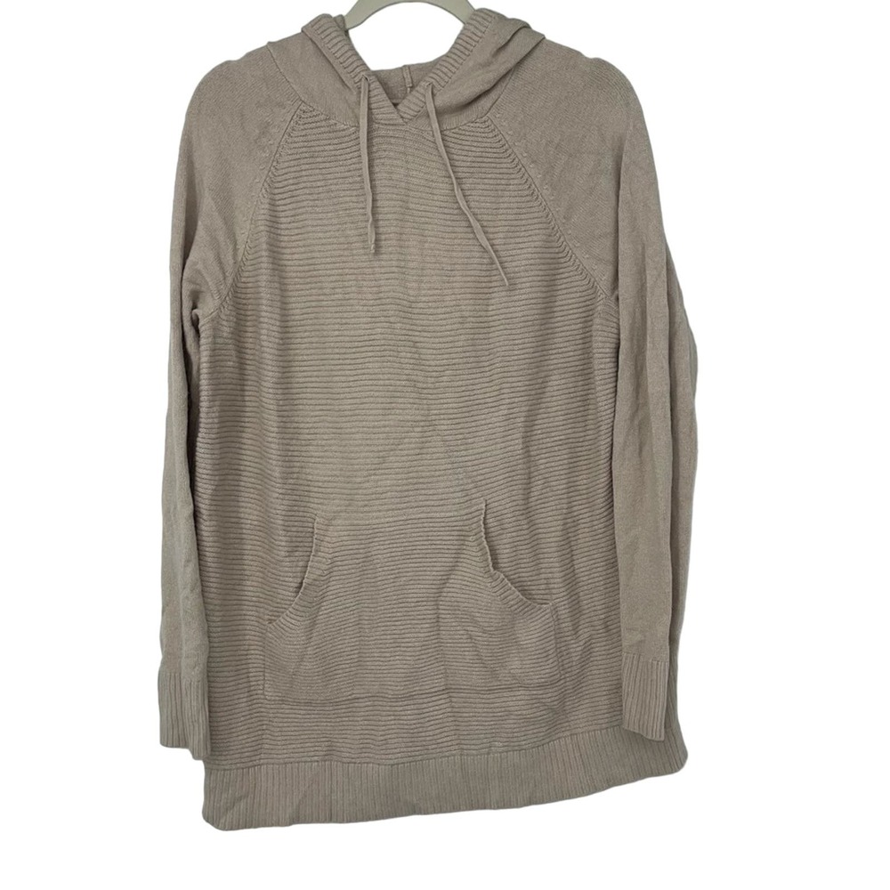 SONOMA BEIGE LONG PULLOVER DRAWSTRING HOODIE LARGE